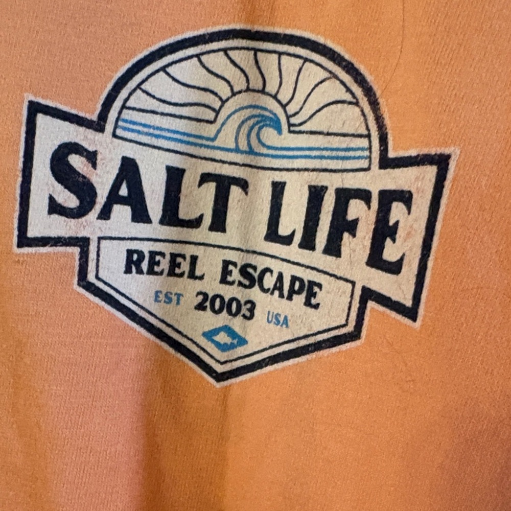 Salt Life Peach Long Sleeve Shirt with Chest Logo - Picture 3 of 5